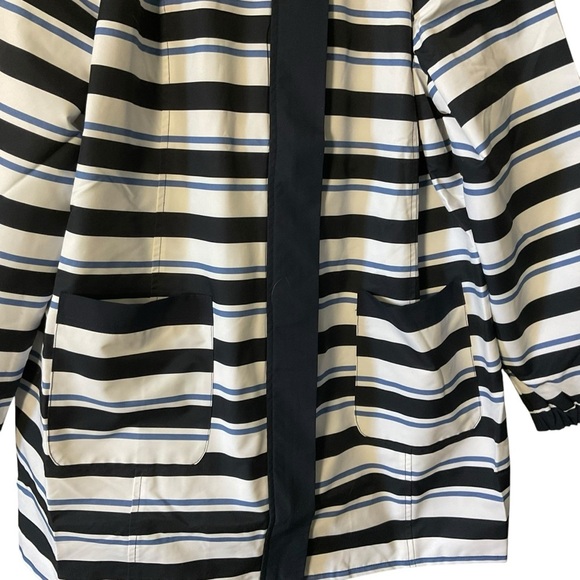 Chico's White and Blue Hooded Rain Jacket - Picture 3 of 10
